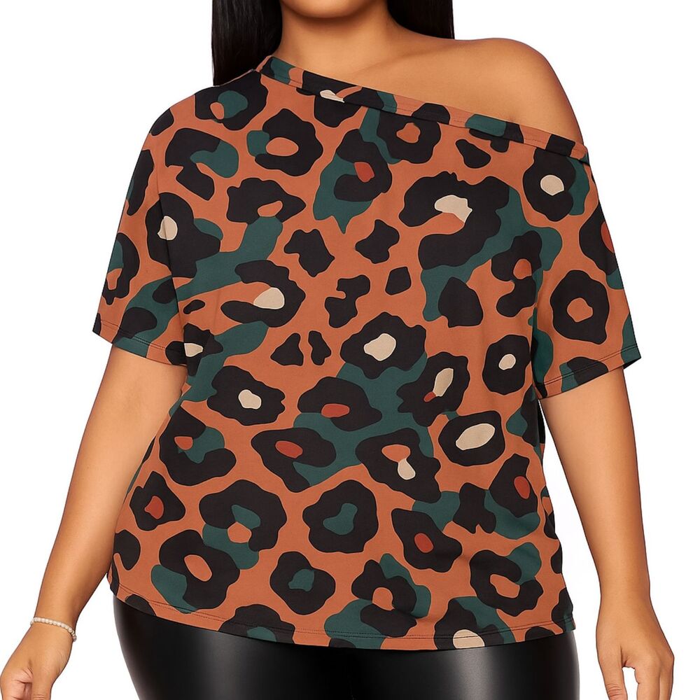 PESION Women's Off The Shoulder Top Short Sleeves, Size: M